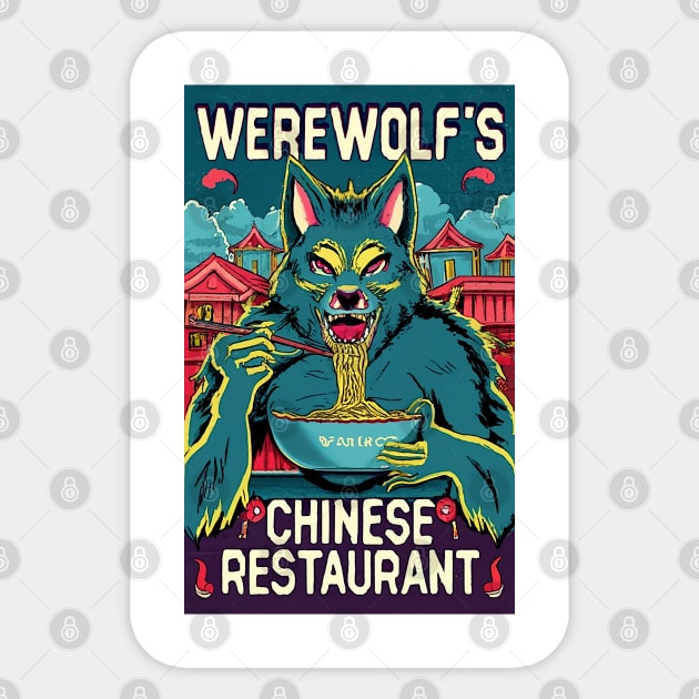 Werewolf's Chinese Restaurant - Design 3 Sticker by Joe Neckbone's Hangout